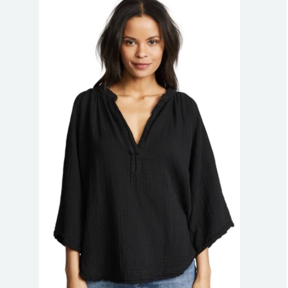 9Seed Marrakech Cover Up Black Gauze Blouse size M/L